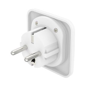 Travel Adapter тип E и F, 3-пинов, универсален, от цял ​​свят към Европа, бял