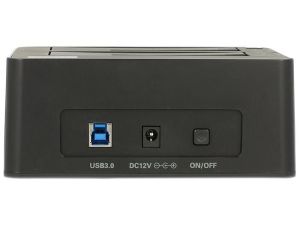 Външна докинг станция Delock 62661, за 2.5"/3.5" HDD/SSD, USB 3.0, Функция за клониране, Черен