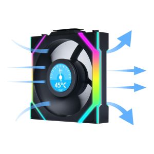 Вентилатор Lian Li UNI FAN SL Wireless LCD ARGB PWM - 120 mm Черен
