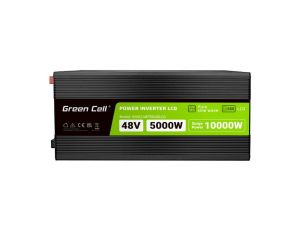 Инвертор GREEN CELL, 48/220V,  DC/AC, 5000W/10000W,INVGCP5000LCD  LCD чиста синусоида