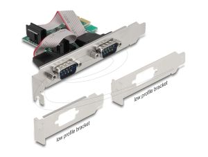 Delock PCI Express х 1 карта към 2 x сериен порт RS-232 мъжки, Low Profile