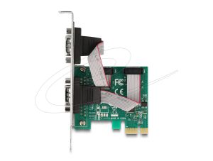 Delock PCI Express х 1 карта към 2 x сериен порт RS-232 мъжки, Low Profile