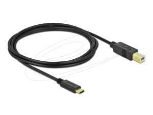 Кабел Delock USB-C 2.0 мъжко - USB-B мъжко, 2 м, Черен