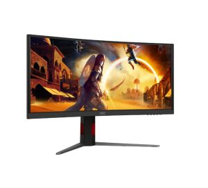 Монитор AOC CU34G4CA, 34" Curved 1500R, Fast VA, WLED, 3440x1440@180Hz, 1ms GtG, 0.5ms MPRT, 450cd m/2, 3000:1, Adaptive Sync, FlickerFree, Low Blue Light, Tilt, Height Adjust, Swivel, 2xHDMI, DP, USB hub