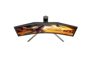 Монитор AOC CU34G4CA, 34" Curved 1500R, Fast VA, WLED, 3440x1440@180Hz, 1ms GtG, 0.5ms MPRT, 450cd m/2, 3000:1, Adaptive Sync, FlickerFree, Low Blue Light, Tilt, Height Adjust, Swivel, 2xHDMI, DP, USB hub