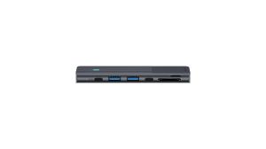 Мултипортов адаптер, RAPOO UCM-2003, 7 в 2, USB-A, USB-C, HDMI, SD/MicroSD, Черен