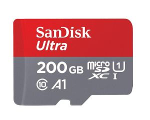 Карта памет SANDISK Ultra, microSD, UHS-I, 200GB Class 10, U1, A1, 100 Mb/s, + SD Adapter