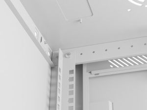 Комуникационен шкаф Lanberg rack cabinet 19" wall-mount 12U/600x450 with perforated door grey (flat pack)