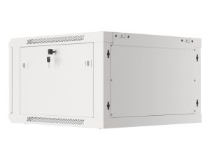 Комуникационен шкаф Lanberg rack cabinet 19" wall-mount 6U/600x600 for self-assembly with metal door grey (flat pack)