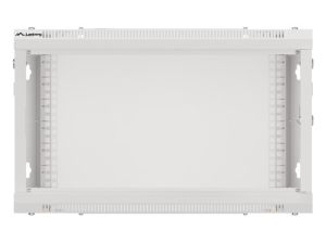 Комуникационен шкаф Lanberg rack cabinet 19" wall-mount 6U/600x600 for self-assembly with metal door grey (flat pack)