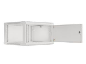 Комуникационен шкаф Lanberg rack cabinet 19" wall-mount 6U/600x600 for self-assembly with metal door grey (flat pack)