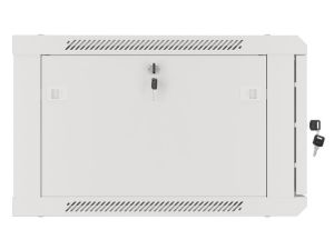 Комуникационен шкаф Lanberg rack cabinet 19" wall-mount 6U/600x600 for self-assembly with metal door grey (flat pack)