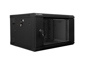Комуникационен шкаф Lanberg rack cabinet 19" double-section wall-mount 6U / 600x600 for self-assembly (flat pack), black