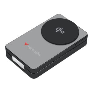 Външна батерия Verbatim Foldable 3-in-1 Qi2 Magnetic Wireless Power Bank 10000 mAh Grey