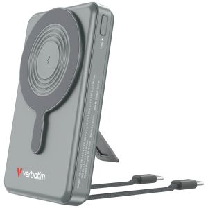 Външна батерия Verbatim Power Bank Magnetic Wireless 10.000 mAh C+C Display Grey