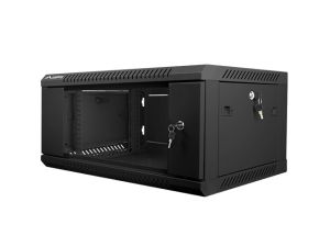 Комуникационен шкаф Lanberg rack cabinet 19" wall-mount 4U / 600x450 for self-assembly (flat pack), black