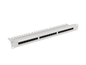 Пач панел Lanberg patch panel 24 port 1U 19" CAT.6 utp with cable organizer grey