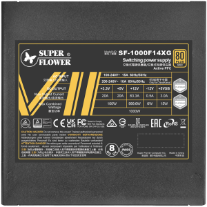 Super Flower Leadex VII XG 1000W ATX 3.1, 80 Plus Gold, Fully Modular, Flat Black Cables, 140mm Fan, 150mmx150mmx86mm, 10 Year Warranty