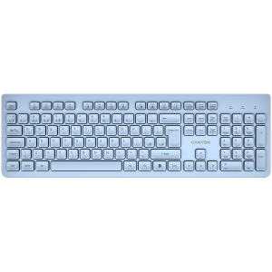 Безжична клавиатура Canyon 2.4GHz безшумни клавиши синя (CNS-HKBW01BL)