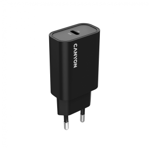 Зарядно устройство Canyon OnCharge 30W USB-C Power Delivery Черен (CNE-CHA30CLB)