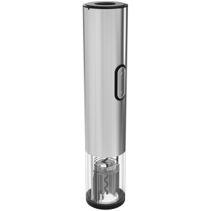 Prestigio Garda, smart wine opener, simple operation with 2 buttons, aerator, vacuum stopper preserver, foil cutter, opens up to 50 bottles wihout recharging, premium design, 500mAh battery, Dimensions D 17mm* H 290mm* W100 mm, silver color.