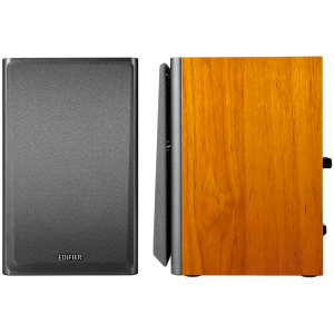 Edifier R1000T4 2.0 Bookshelf Speakers, RCA, 0.5-inch Tweeters, 4-inch Drivers, 24W (RMS), Control Buttons, Brown