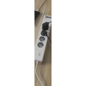 HAMA Смарт разклонител Wi-Fi  2.4Ghz, 4 гнезда, 4xUSB, 1.7 m, бял