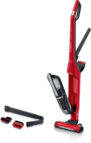 Прахосмукачка Bosch BBH3ZOO28, Cordless Handstick Vacuum cleaner 2 in 1 Flexxo Gen2 ProAnimal, Serie 4, 28V, 82 dB(A), ProAnimal brush with LEDs, built-in accessories, Red