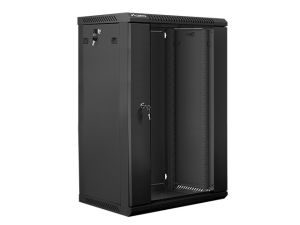 Комуникационен шкаф Lanberg rack cabinet 19" wall-mount 18U / 600x450 for self-assembly (flat pack), black