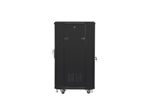 Комуникационен шкаф Lanberg rack cabinet 19" free-standing 22U/600x600 (flat pack) black