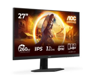 Монитор AOC 27G4ZR, 27" Fast IPS WLED, 1920x1080@260Hz (OC, Native 240Hz), 1ms GtG, 0.3ms MPRT, 300cd m/2, 1000:1, Adaptive Sync, FlickerFree, Anti Blue Light, Tilt, Height Adjust, Pivot, Swivel, 2xHDMI, DP