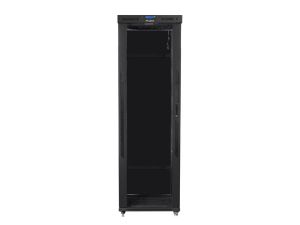 Комуникационен шкаф Lanberg rack cabinet 19" free-standing 47U/800x1000 (flat pack) with glass door lcd black v2