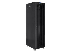 Комуникационен шкаф Lanberg rack cabinet 19" free-standing 47U/800x1000 (flat pack) with glass door lcd black v2