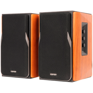 Edifier R1380DB 2.0 Bookshelf Speakers, BT V5.1, Optical, Coaxial, RCA, 1-inch Tweeters, 4-inch Drivers, 42W (RMS), Control Knobs and Remote Control, Brown