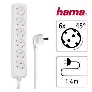 Разклонител HAMA, 6гнезда, 30383