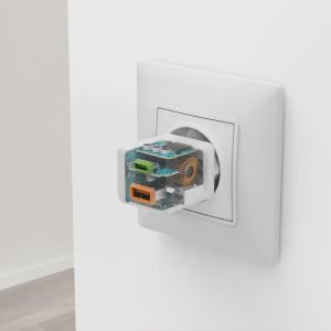 HAMA Бързо мини зарядно, 30 W, 1x USB-C, 1x USB-A, PD, бял