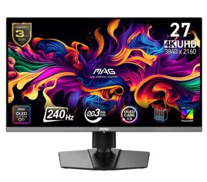 Монитор MSI MAG 272UP QD-OLED X24 Gaming Monitor, 26.5", 0.03ms, 240Hz , 3840x2160, G-SYNC, AMD FreeSync Premium Pro, AI Vision, Console Mode, ClearMR 13000, HDR True Black 400, Type-C(15W PD), DP(1.4a), 2xHDMI(2.1), Pivot, Heigh Adj., VESA 100, Black, 8k