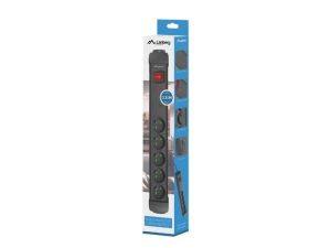 Разклонител Lanberg surge protector sp1 1.5m 5x french outlets black