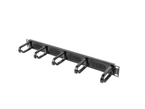 Аксесоар Lanberg 19" cable management AK-1203-B brush panel 5 rings- type b 1U, black