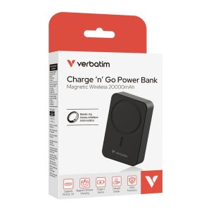 Външна батерия Verbatim Charge 'n' Go Essentials Power Bank Magnetic Wireless 20000mAh Black