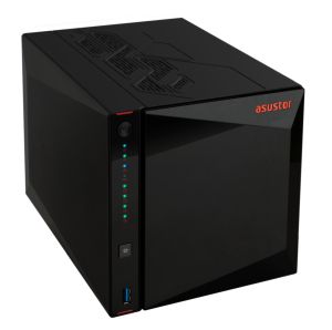 Мрежов сторидж Asustor Nimbustor AS5404T, 4 Bay NAS, Quad-Core 2.0GHz CPU, Dual 2.5GbE Ports, 4GB SO-DIMM DDR4 (Max. 16GB), Four M.2 SSD Slots (Diskless), 3x USB 3.2 Gen 1 Type A, WOW (Wake on WAN), WOL, System Sleep Mode, AES-NI hardware encryption, Blac