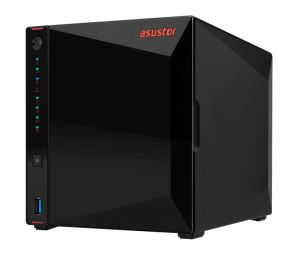 Мрежов сторидж Asustor Nimbustor AS5404T, 4 Bay NAS, Quad-Core 2.0GHz CPU, Dual 2.5GbE Ports, 4GB SO-DIMM DDR4 (Max. 16GB), Four M.2 SSD Slots (Diskless), 3x USB 3.2 Gen 1 Type A, WOW (Wake on WAN), WOL, System Sleep Mode, AES-NI hardware encryption, Blac