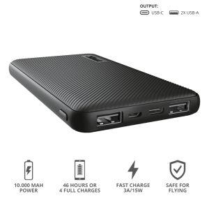 Външна батерия TRUST Primo Fast Ultra-thin Powerbank 10000 mAh