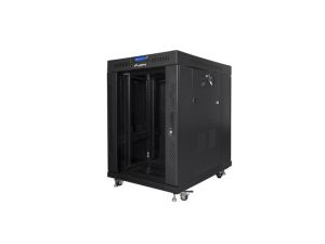 Комуникационен шкаф Lanberg rack cabinet 19" free-standing 15U/800x1000 (flat pack) with glass door lcd black v2
