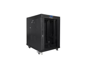 Комуникационен шкаф Lanberg rack cabinet 19" free-standing 15U/800x1000 (flat pack) with glass door lcd black v2