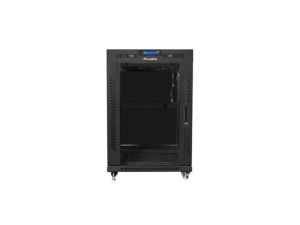 Комуникационен шкаф Lanberg rack cabinet 19" free-standing 15U/800x1000 (flat pack) with glass door lcd black v2