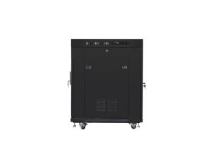 Комуникационен шкаф Lanberg rack cabinet 19" free-standing 15U/800x1000 (flat pack) with glass door lcd black v2