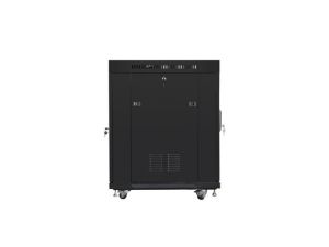 Комуникационен шкаф Lanberg rack cabinet 19" free-standing 15U/800x1000 (flat pack) with glass door lcd black v2
