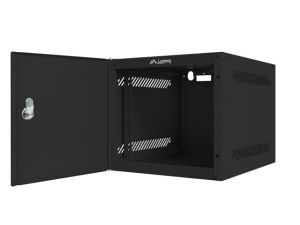 Комуникационен шкаф Lanberg rack cabinet 10" wall-mount 6U / 280x310 for self-assembly with metal door (flat pack), black