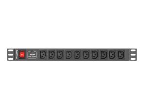 Филтър Lanberg power distribution unit (PDU) 19"1U 10A 10 SOCKETS 2M, black